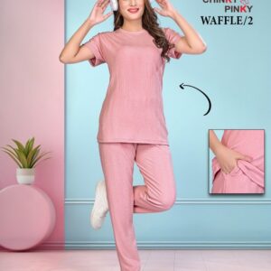 Ladies Waffle Full Co-ordset | Wholesale Clothing Manufacturer